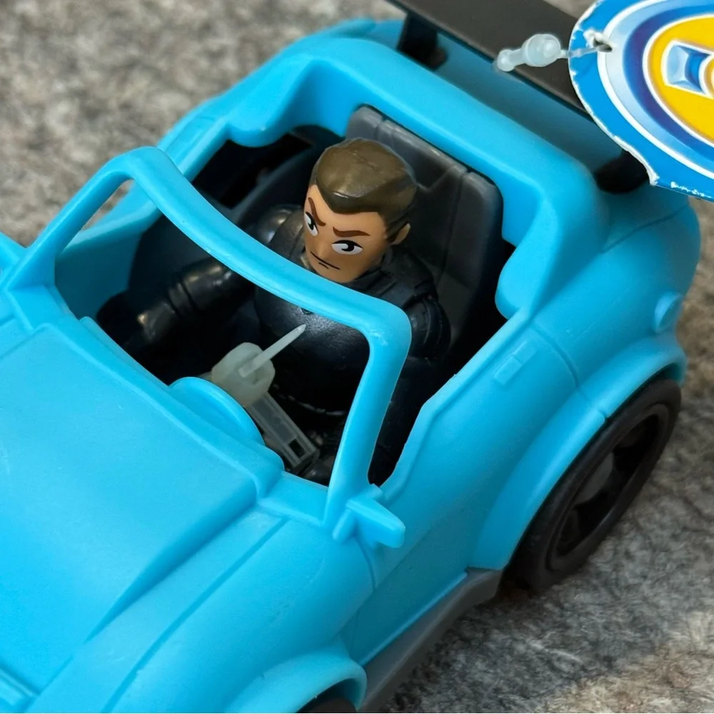Fisher-Price Imaginenext Turbo Racer Blue Toy Car with Action Figure Push Along